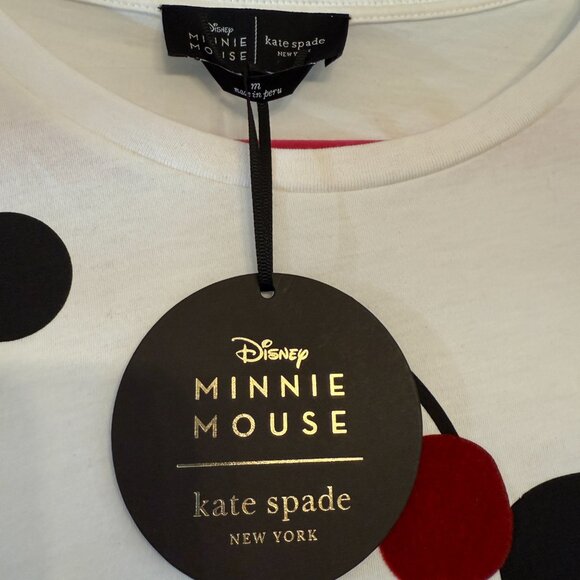 NWT Kate Spade x Disney Minnie Mouse Short Sleeve Cotton T-Shirt (Size: M) - Picture 2 of 3